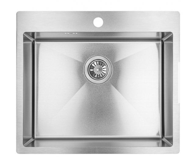 LAVEO MARMARA - ZLEWOZMYWAK STALOWY WPUSZCZANY 1-KOMOROWY 59X51 CM STAL NIERDZEWNA SAM010T