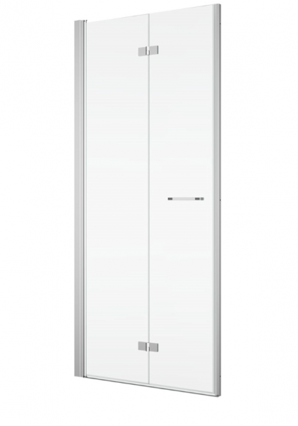 Ronal drzwi dwuczęściowe składane lewe 70x200 cm, szkło przezroczyste, profile srebrny połysk SOLF1G0705007