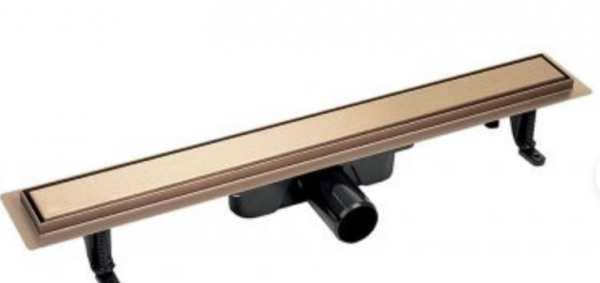 Laveo Basso odpływ liniowy 90 cm ruszt odwracalny różowe złoto COB890D