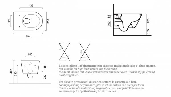 Catalano ZERO newflush 55 miska podwieszana biały/złoto 1VS55NRBO/0111550042