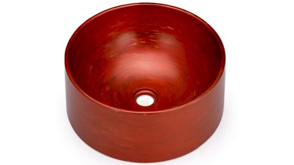 S.V.I.S. Design UMYWALKA 40 CM COLUMBA BASIC BEZ PRZELEWU - AGED METAL METALICZNY CZERWONY I MIEDZIANY, LAKIER PÓŁMATOWY