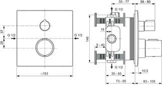 Ideal Standard Ceratherm T100 MATT BLACK Termostatyczna bateria prysznicowa A7522XG 