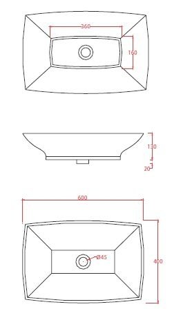 ArtCeram Jazz Umywalka nablatowa 60x40 cm biała JZ15 / JZL0020100