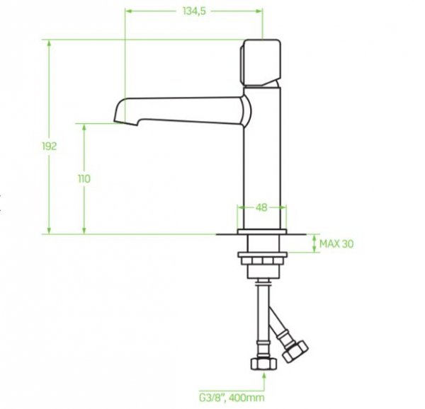 Laveo  PRETTO  bateria umywalkowa BAO 922D grafit