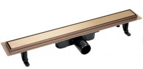 Laveo Basso odpływ liniowy 70 cm ruszt odwracalny różowe złoto COB870D