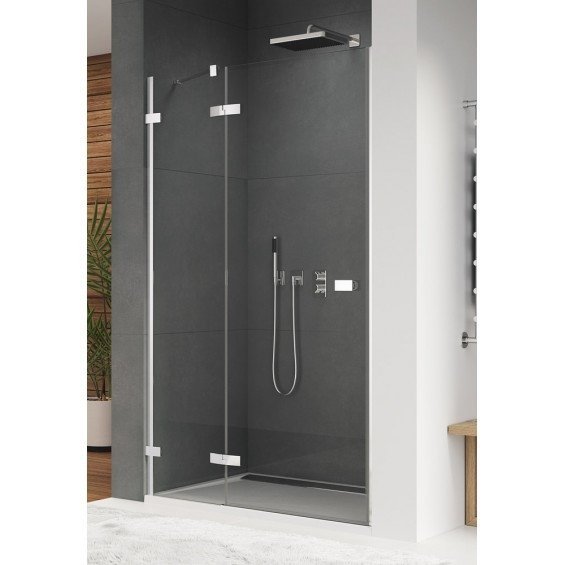SanSwiss drzwi jednoczęściowe ze ścianką stałą w linii lewa 140cm ES13G1405007