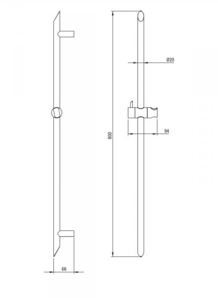 Deante Silia Drążek prysznicowy 80 cm stal szczotkowana NQSF51D