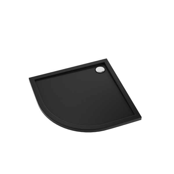 Schedline Brodzik akrylowy Sharper Black Mat 80x80x4,5 cm R55, półokrągły, Gwarancja 7 lat 3S.S2O-8080/C/MG
