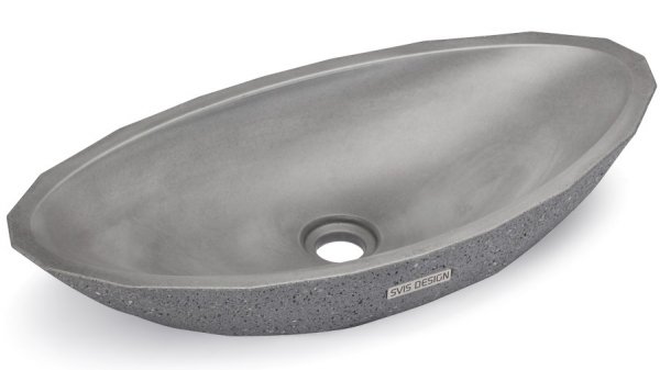 S.V.I.S. Design UMYWALKA 60 CM DIAMOND SANDBLASTED - ŚREDNIOSZARY, BEZ DEKORU, BEZ LAKIERU