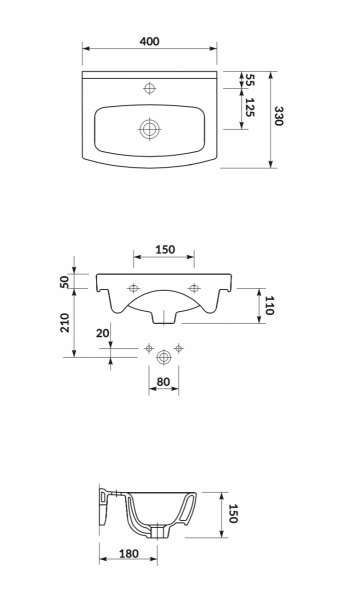 Umywalka meblowa CERSANIA NEW 40 Cersania Cersanit (K11-0050)
