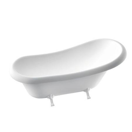 Marmorin Fama wanna wolnostojąca 173x82,5 cm + stelaż czarna/biały połysk PW0310117300000021