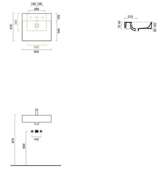 Catalano PREMIUM 50x47 umywalka b/o biały mat 0220500021