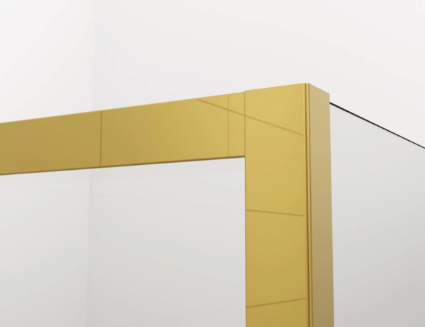 Ronal Sanswiss drzwi wahadłowe jednoczęściowe prawe ze ścianką stałą w linii 110x200 cm, szkło przezroczyste, profile GOLD LINE złoty CA31CD1101207