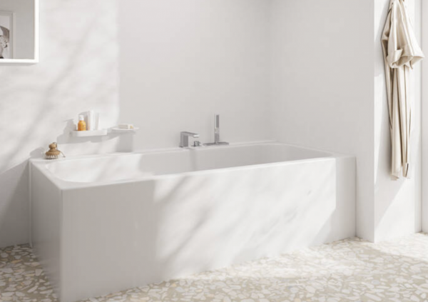 Hansgrohe Tecturis E 3-otworowa, jednouchwytowa bateria na brzeg wanny z sBox, element zewnętrzny biały mat 73443700
