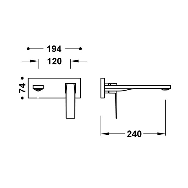 Tres SLIM ELEMENT NAŚCIENNY DO PODTYNKOWEGO KORPUSU BATERII UMYWALKOWEJ-20230032OR