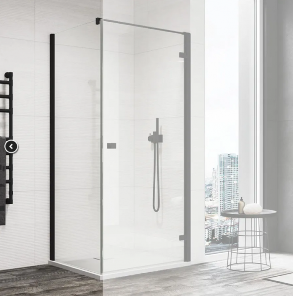 Ronal  Sanswiss Annea ścianka prysznicowa 80 cm boczna do drzwi czarny mat ANT108000607