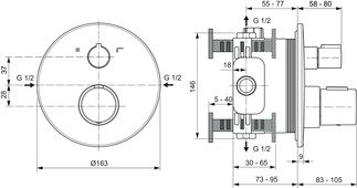 Ideal Standard Ceratherm T100 bateria prysznicowa złoto matowe  A5814A2