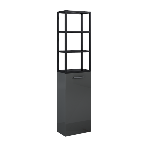Elita STELAŻ WISZĄCY 40/80 BLACK MATT Z PÓŁKAMI SZKLANYMI 168186