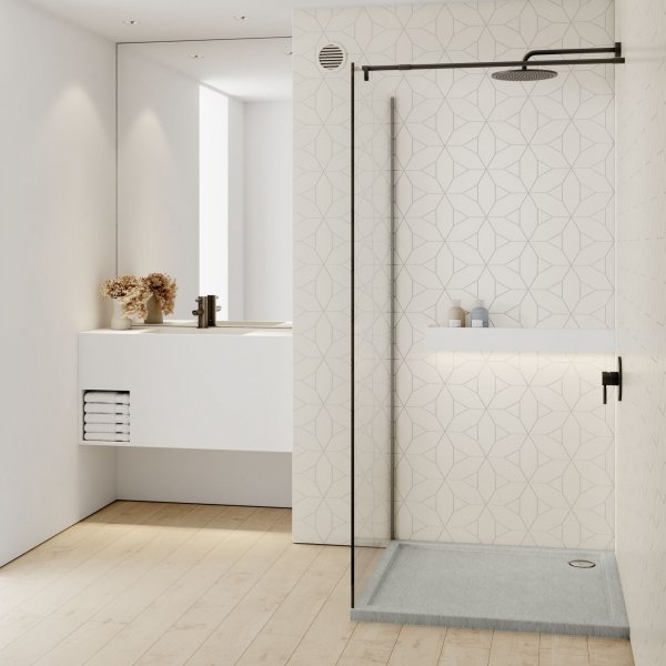 Schedline Brodzik akrylowy Sharper Cement Stone 80x80x4,5 cm, kwadratowy, Gwarancja 7 lat 3S.S1K-8080/CT/ST