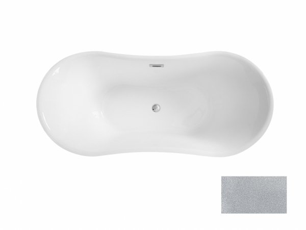 Besco Amber Glam wanna wolnostojąca 170 Złota + maskownica syfonu z przelewem złota WA170AZZ