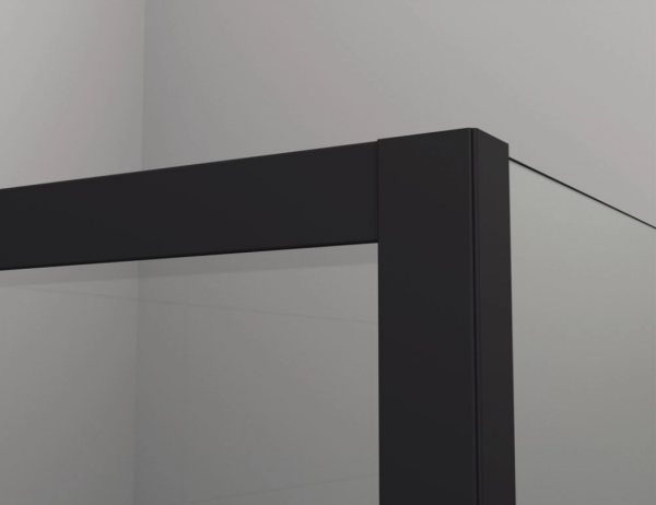 Ronal kabina półokrągła dwuczęściowa 80x200 cm, szkło przezroczyste, profile BLACK LINE czarny mat ANR550800607