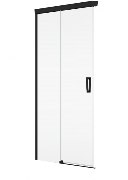 Ronal Sanswiss wejście narożne rozsuwane dwuczęściowe lewe 120x200 cm, szkło przezroczyste, profile BLACK LINE czarny mat CAE2G1200607