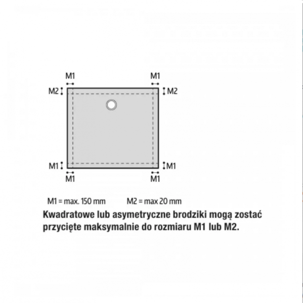 Ronal Air brodzik kwadratowy 100x100 cm konglomeratowy antracyt W37Q10017