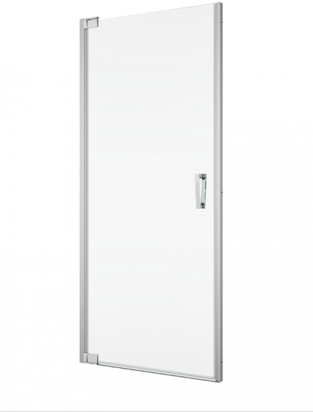 Ronal Sanswiss drzwi wahadłowe jednoczęściowe z profilem przyściennym, wejście narożne jednoczęściowe z profilem przyściennym 90x200 cm, szkło przezroczyste, profile Srebrny połysk CA1CD0905007