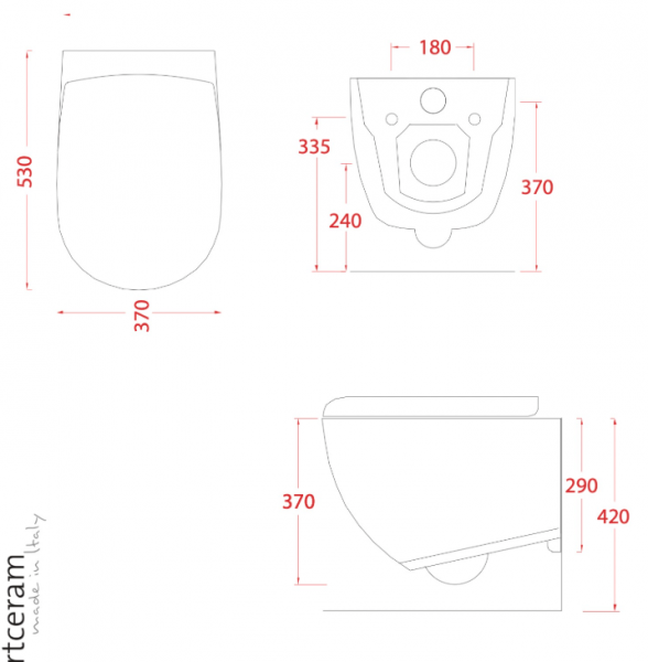 Art Ceram File 2.0 Zestaw Toaleta WC bez kołnierza 52x37 cm + deska wolnoopadająca biały FLV0040130+FLA01401
