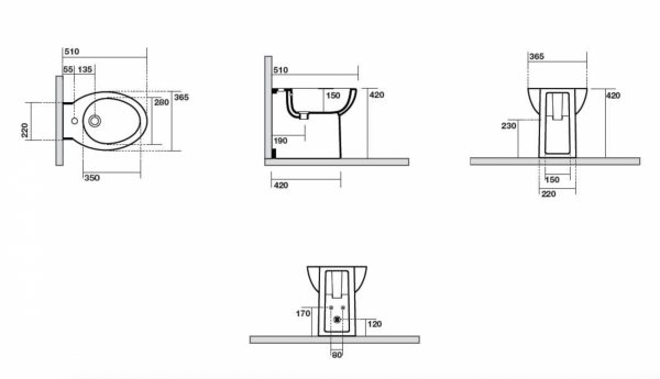KERASAN BIT BIDET STOJĄCAY BIANCO 442001