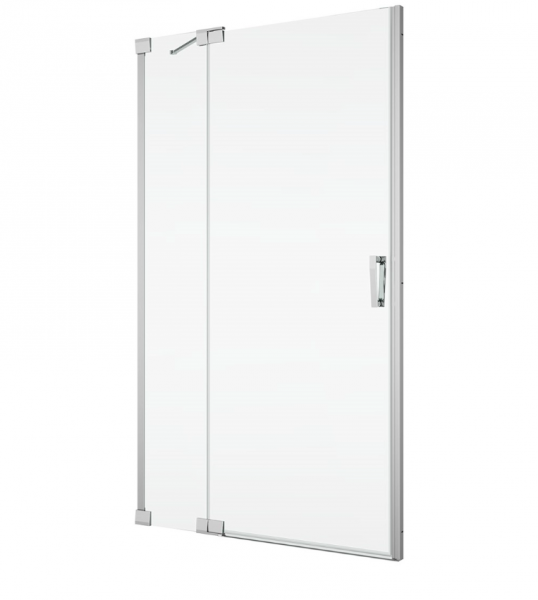 Ronal Sanswiss drzwi wahadłowe jednoczęściowe z elementem stałym w linii 60-140x0-200 cm, szkło przezroczyste, profile srebrny połysk CA13DSM15007