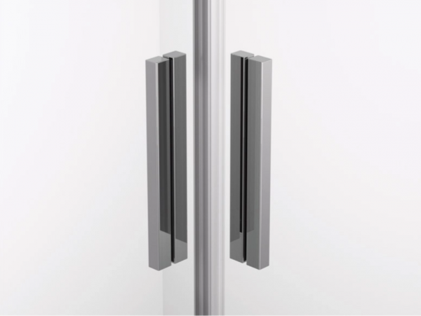 Ronal wejście narożne lewe z drzwiami rozsuwanymi, kabina asymetryczna 75x200 cm, szkło Durlux 200, profile srebrny mat TLSG0750122