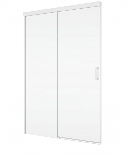 Ronal Sanswiss drzwi rozsuwane dwuczęściowe lewe 140,1-200x0-200 cm, szkło przezroczyste, profile WHITE LINE biały mat CAS2GSM20907