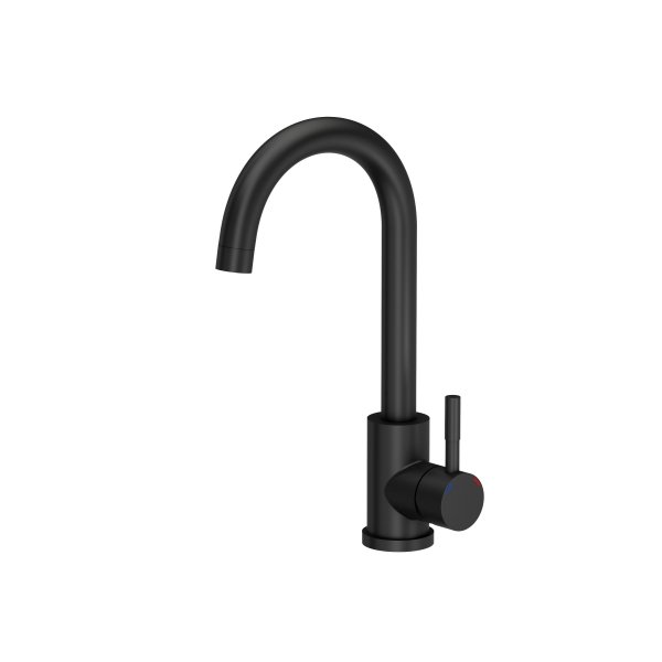 Quadron Zestaw JOHNNY 111 PURE CARBON zlewozmywak granitowy z baterią, dozownikiem i zwijaną matą – jednokomorowy, wpuszczany, pure carbon/elementy czarne, bateria pure carbon, dozownik pure carbon, Qmata pure carbon HCQJ7744BLMBDRPC
