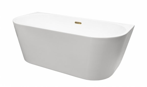 Besco Vica New wanna wolnostojąca 160 + klik-klak czarny z przelewem slim WAS160VNCZ
