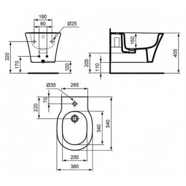 BIDET WISZĄCY IDEAL STANDARD CONNECT AIR E0266V3