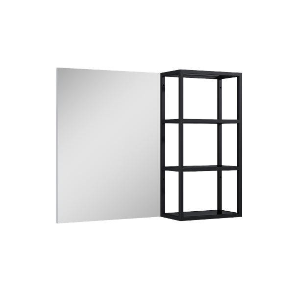 Elita STELAŻ WISZĄCY 40/80 BLACK MATT Z PÓŁKAMI SZKLANYMI 168186