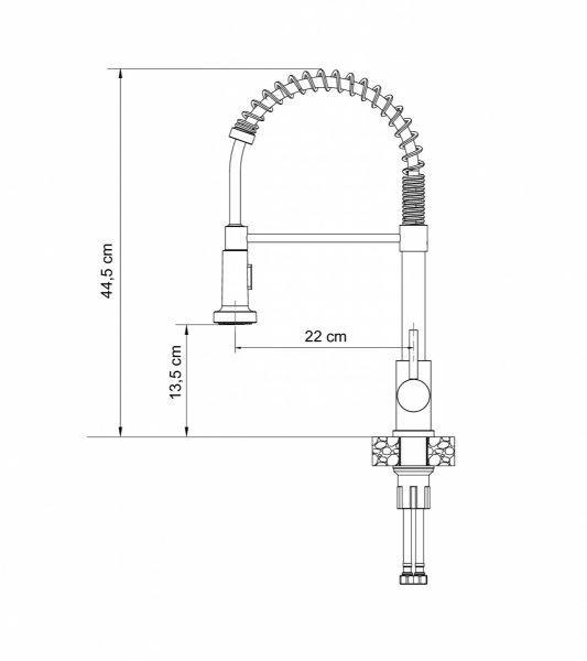 Quadron SALMA NEW SteelQ stalowa bateria kuchenna sprężyna chrom z funkcją prysznica 52137CR