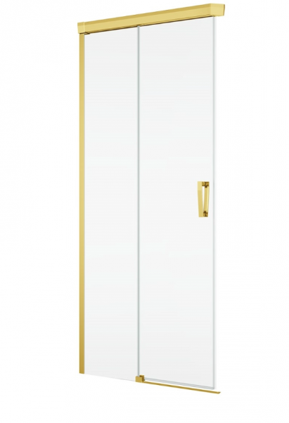 Ronal Sanswiss wejście narożne rozsuwane dwuczęściowe prawe 120,1-160x0-200 cm, szkło przezroczyste, profile GOLD LINE złoty CAE2DSM21207