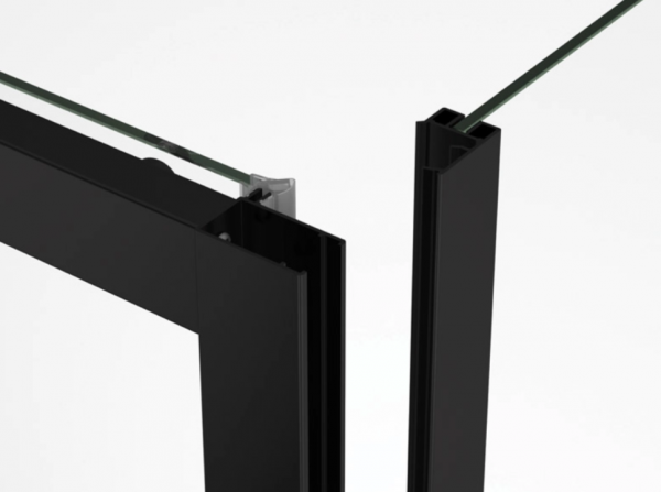 Ronal ścianka boczna 70x200 cm, szkło przezroczyste, profile BLACK LINE czarny mat TOPF20700607