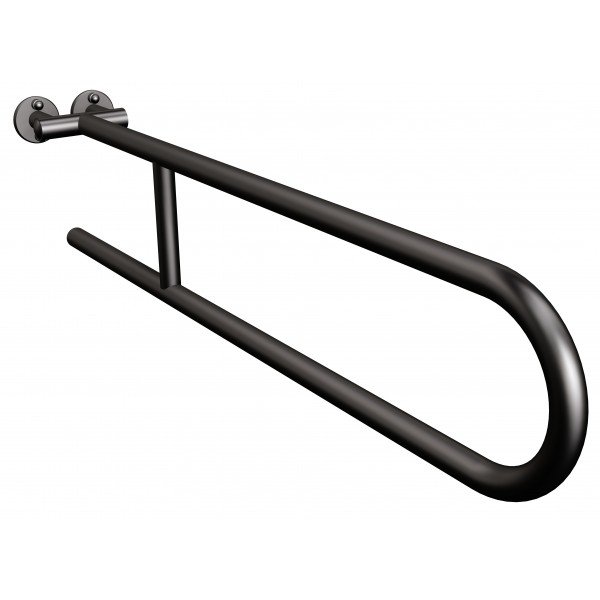 ANDEX Bez Barier Uchwyt półokrągły stały 80cm 800/80NG stal nierdzena czarny