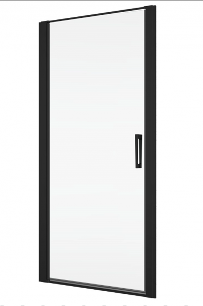 Ronal drzwi wahadłowe jednoczęściowe na wymiar 50-100x0-200 cm, szkło przezroczyste, profile BLACK LINE czarny mat D22T1SM10607