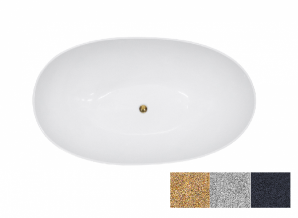 Besco Siya Glam 172 wanna wolnostojąca srebrna + klik-klak chrom WMD172SS