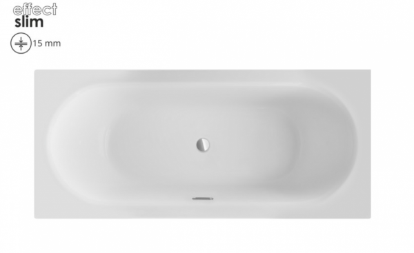 Besco Vitae Slim+ wanna pod zabudowę 180 + syfon z przelewem złotym WAV180SZ+