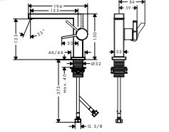 Hansgrohe Tecturis E Jednouchwytowa bateria umywalkowa 110 Fine CoolStart EcoSmart+ bez kompletu odpływowego Czarny Matowy 73020670