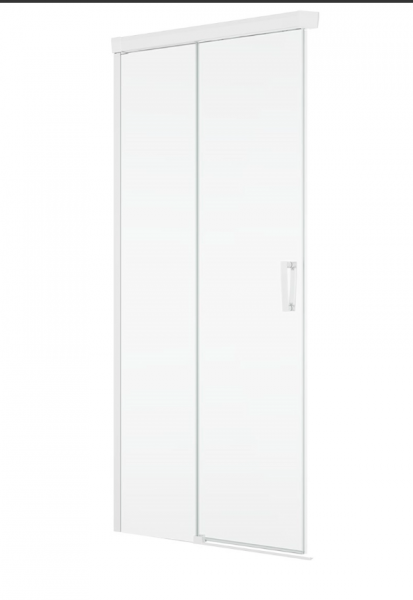 Ronal Sanswiss wejście narożne rozsuwane dwuczęściowe lewe 120,1-160x0-200 cm, szkło przezroczyste, profile WHITE LINE biały mat CAE2GSM20907