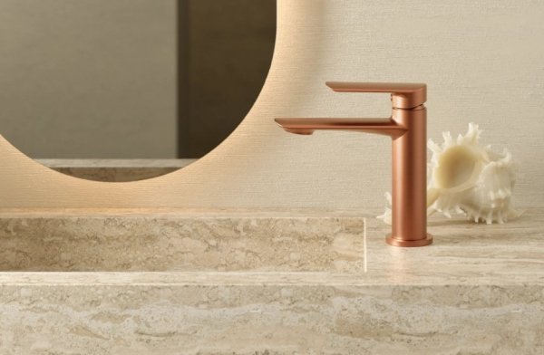 Vedo Aletta Rosso bateria umywalkowa z korkiem klik klak miedż szczotkowana VBA5001/C/SM