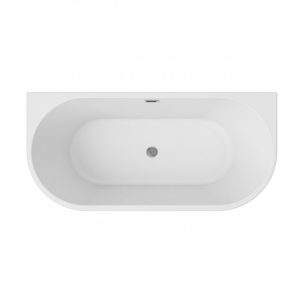 Besco Vica New Glam Grafitowy wanna wolnostojąca 150 + klik-klak czarny z przelewem slim WA150VNGB