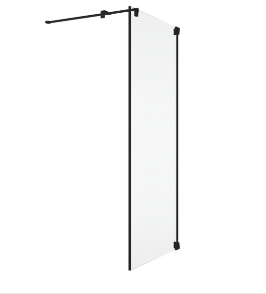 Ronal Sanswiss ścianka boczna 30-90x0-200 cm, szkło przezroczyste, profile BLACK LINE czarny mat CAT5SM10607