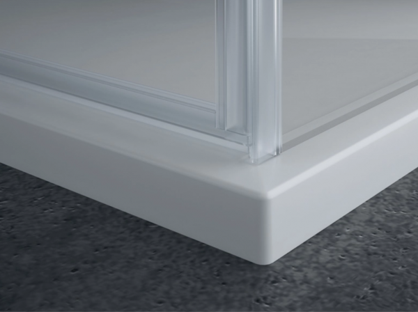 Ronal Sanswiss drzwi jednoczęściowe ze ścianką stałą w linii 90-160x200 cm, szkło pas satynowy poziomy, profile chrom PU13GSM11051